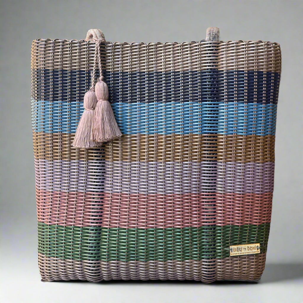 cesta tote ~ ex-large ~ multicolor stripes