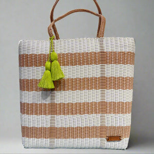 IXOQ Cesta recycled plastic tote (SOLD THRU KASSATEX) - XL Stripe