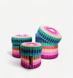 round 'catch all' with lid ~ multicolor stripes