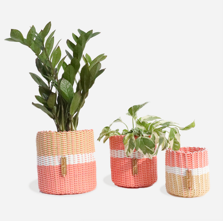 round 'catch all' / plant pots ~ two tone
