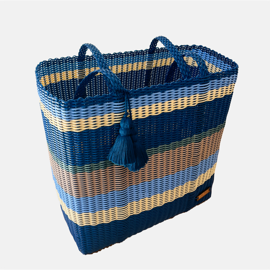 cesta tote ~ ex-large ~ multicolor stripes