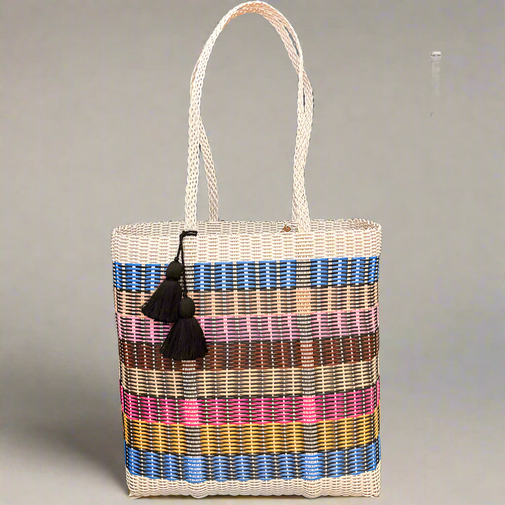 cesta tote ~ ex-large ~ multicolor stripes
