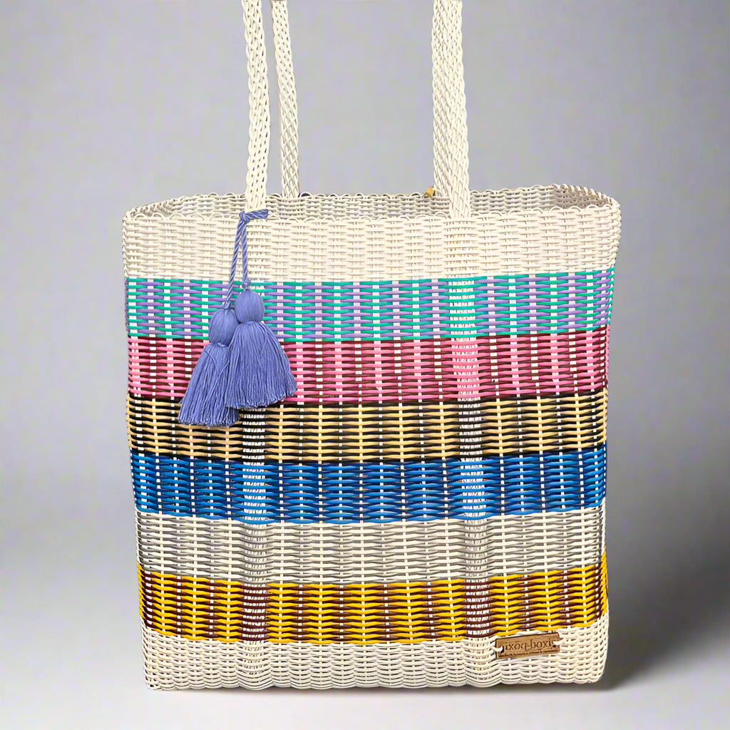 cesta tote ~ ex-large ~ multicolor stripes