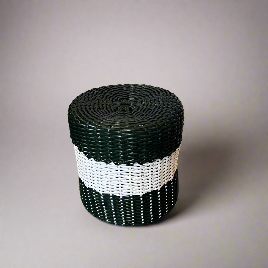 (wholesale) round 'catch all' with lid ~ 2 color block