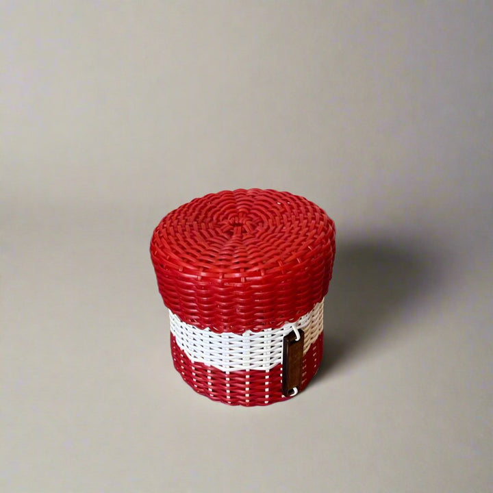 (wholesale) round 'catch all' with lid ~ 2 color block