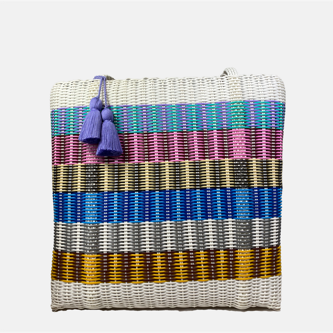cesta tote ~ ex-large ~ multicolor stripes