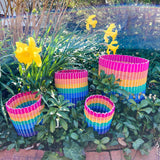 boxi planters ~ multicolor stripes