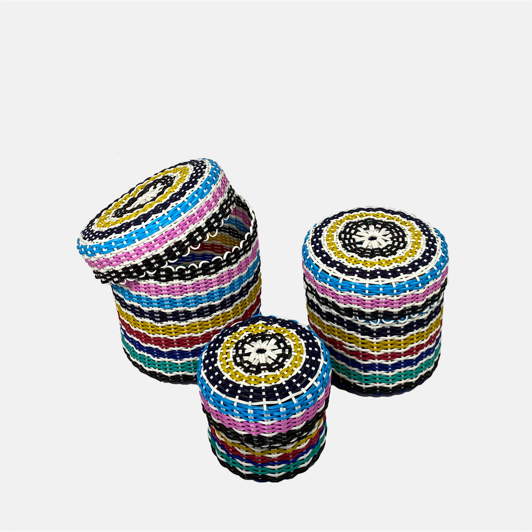 round 'catch all' with lid ~ nesting, set of three (CUSTOM order)