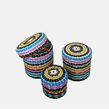 boxi cylindrical nesting containers ~ multicolor stripes