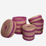 boxi cylindrical nesting containers ~ 2 color stripes