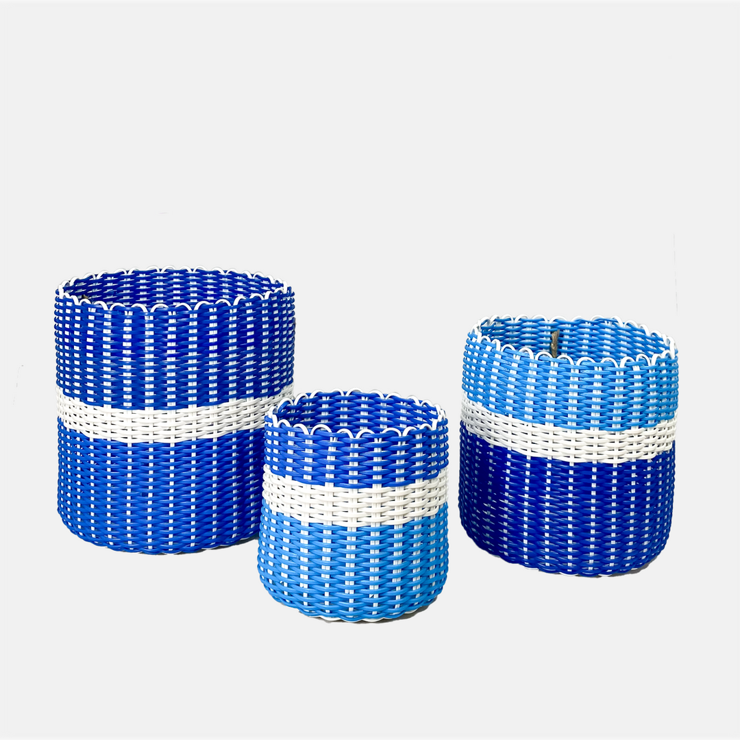 round 'catch all' / plant pots ~ two tone