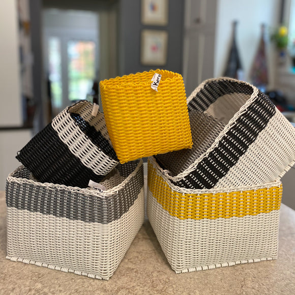 White woven discount storage baskets