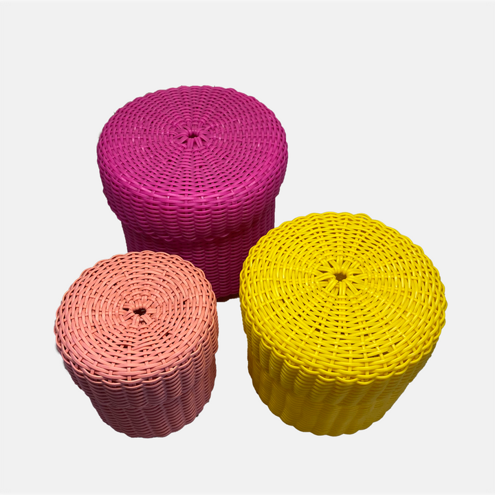 round 'catch all' with lid ~ nesting, set of three (CUSTOM order)