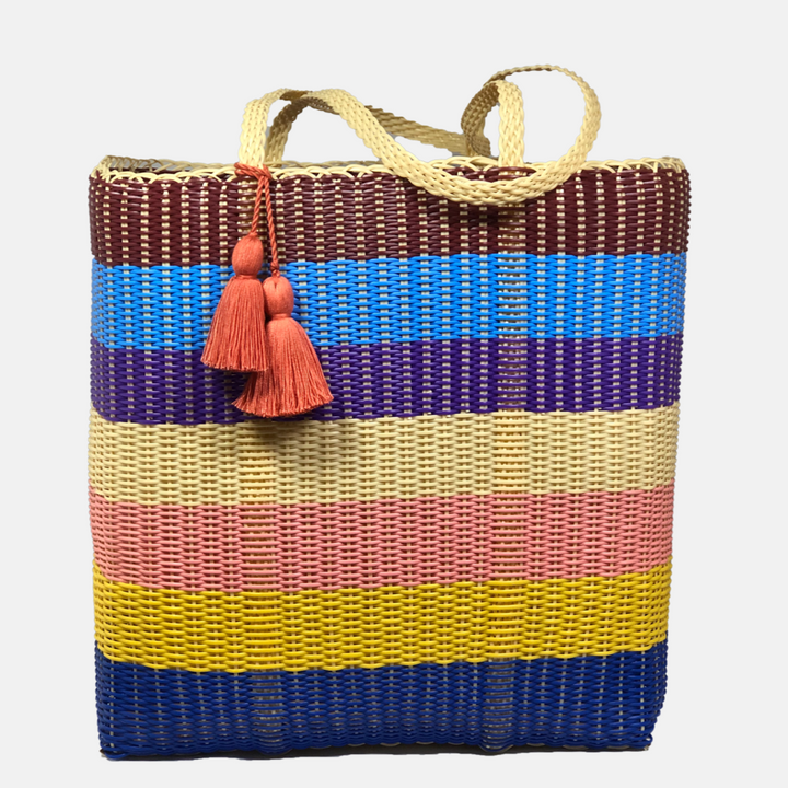 cesta tote ~ ex-large ~ multicolor stripes