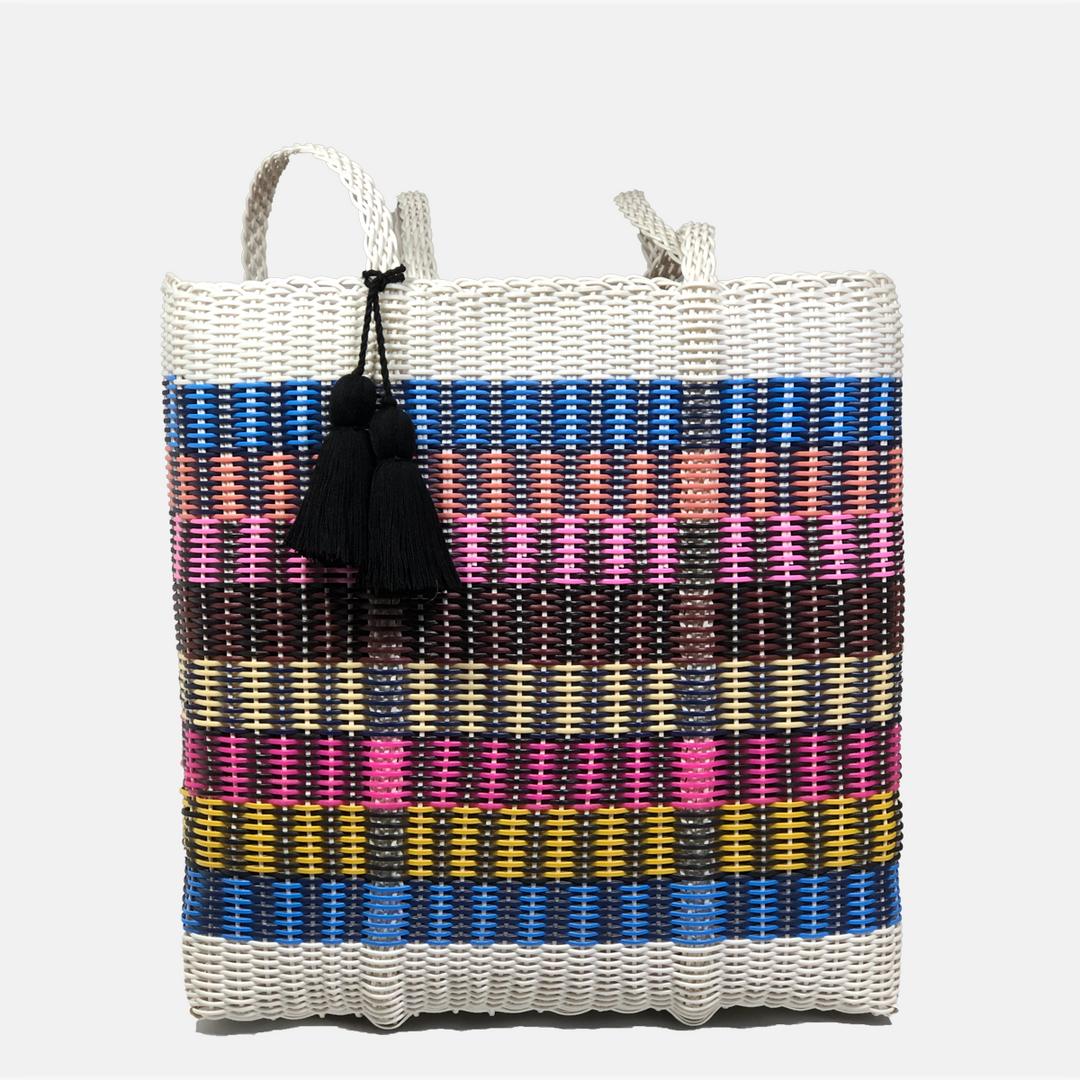 cesta tote ~ ex-large ~ multicolor stripes