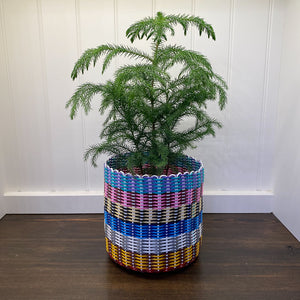 round 'catch all' / planters ~ multicolor stripes