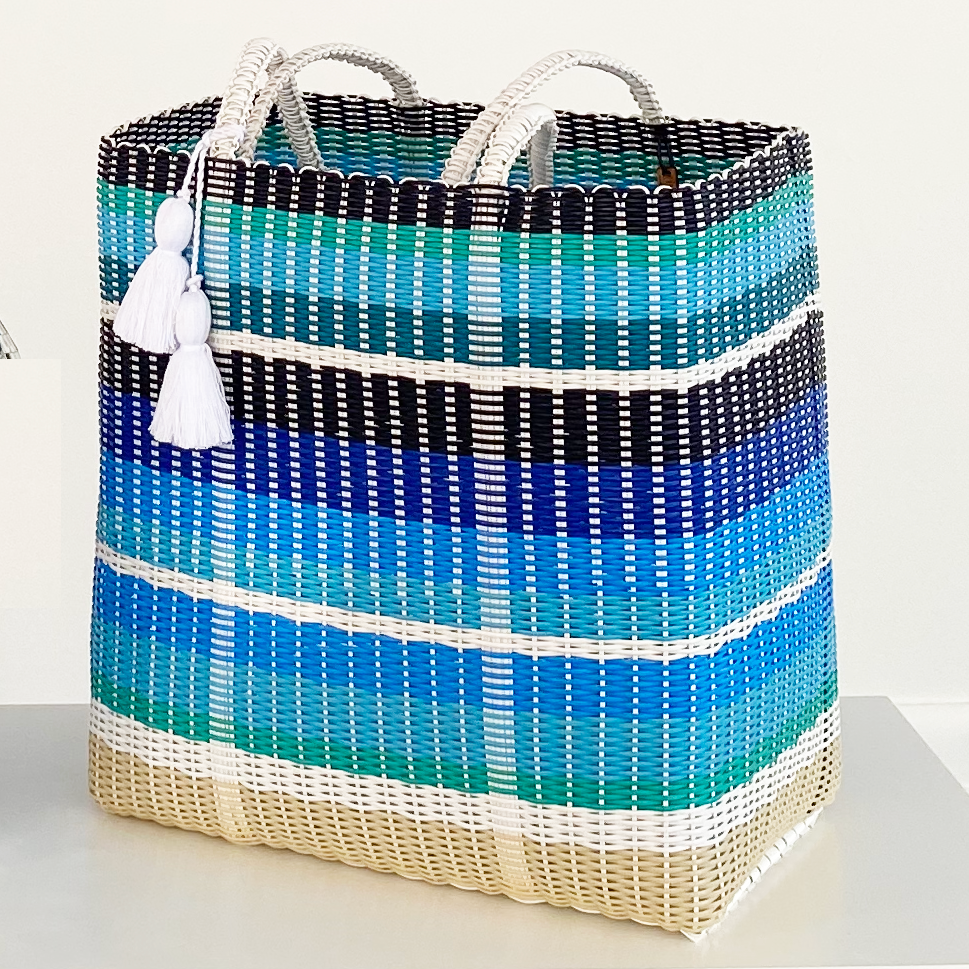 cesta tote ~ ex-large ~ multicolor striped – IXOQ