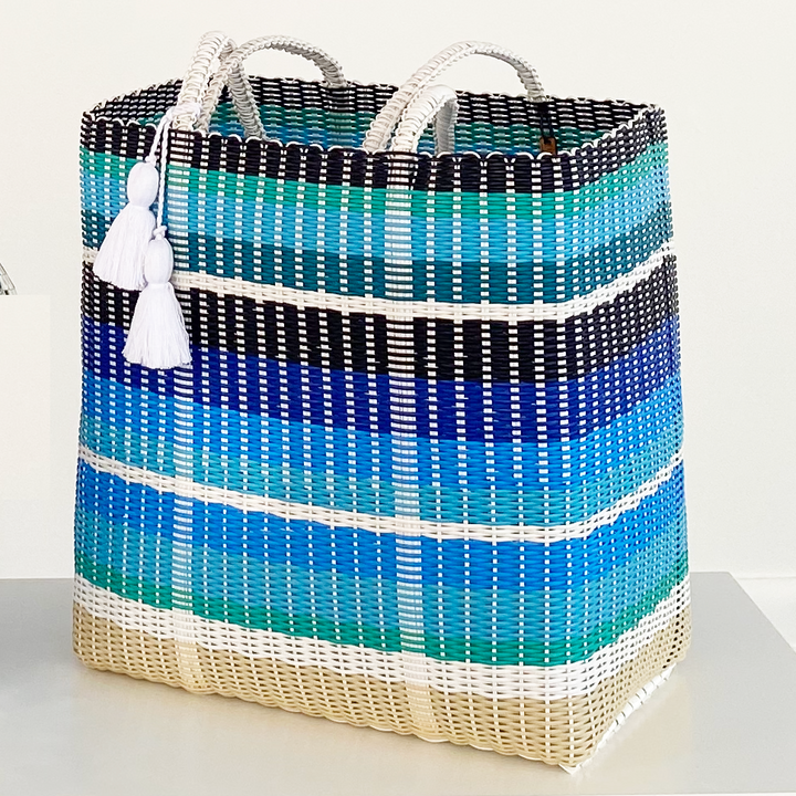 cesta tote ~ ex-large ~ multicolor stripes
