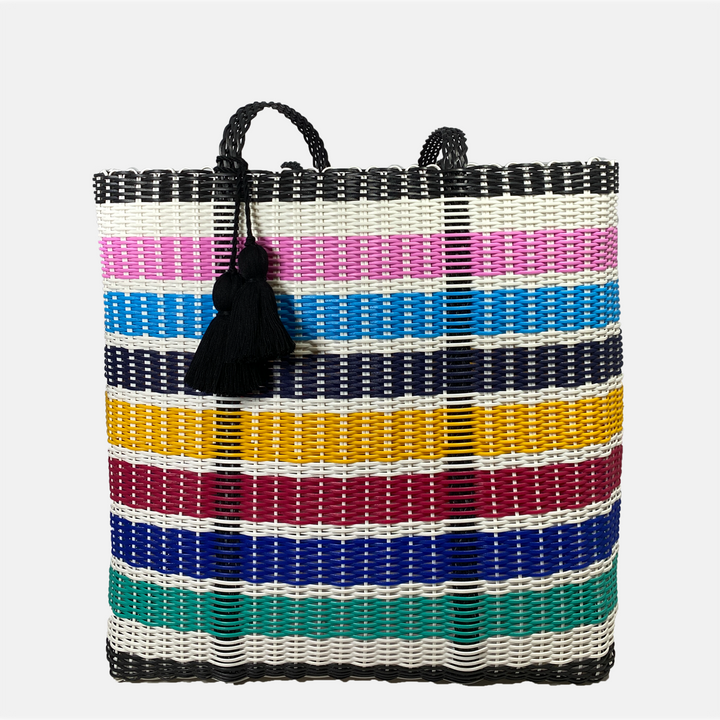 cesta tote ~ ex-large ~ multicolor stripes