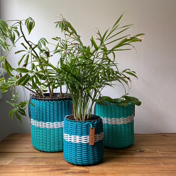 round 'catch all' / plant pots ~ two tone