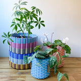 round 'catch all' / planters ~ multicolor stripes